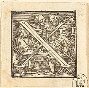 Letter X by Hans Lützelburger after Hans Holbein the Younger
