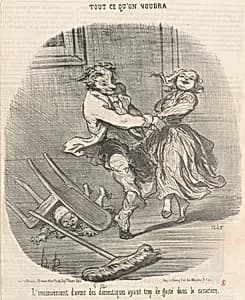 L'inconvénient d'avoir des domestiques ... by Honoré Daumier