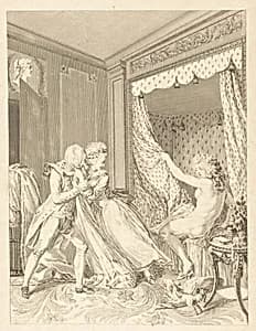 L'Indiscret by Francois-Nicolas-Barthelemy Dequevauviller after Antoine Borel