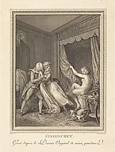 L'Indiscret by Francois-Nicolas-Barthelemy Dequevauviller after Antoine Borel