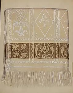 Linen Towel - Brown Border by Eva Wilson