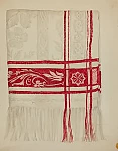 Linen Towel - Flower Design by Eva Wilson