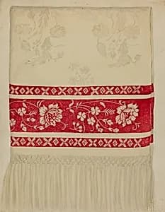 Linen Towel - Flower Design by Eva Wilson