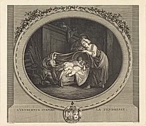 L'innocence inspire la tendresse by Etienne Claude Voysard after Jean-Honoré Fragonard