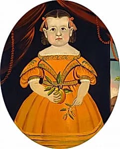 Little Girl Holding Apple by Sturtevant J. Hamblin