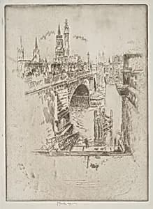 London Bridge Stairs by Joseph Pennell