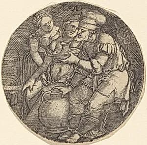 Lot and His Daughters by Sebald Beham