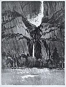 Lower Falls, Yosemite by Joseph Pennell