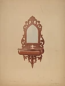 Mahogany Shaving Mirror by Cushman Parker