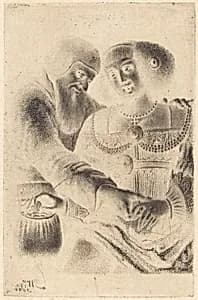 Man and Woman Embracing by Master NW