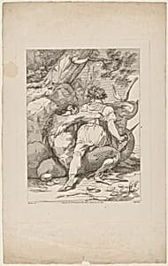 Man Attacking a Monster by Robert Blyth, after John Hamilton Mortimer