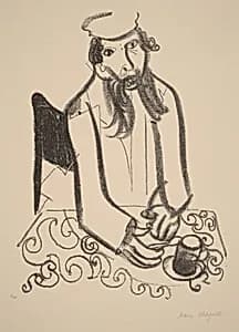 Man Drinking Tea by Marc Chagall