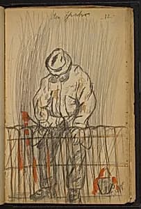 Man Painting a Fence by Max Beckmann