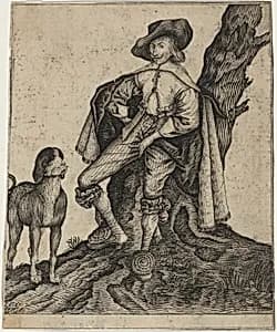 Man With a Dog by Unknown Artist