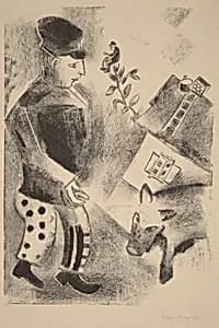 Man with a Pig by Marc Chagall