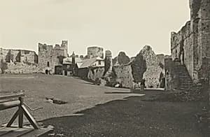 Manorbier Castle Courtyard, Wales by Francis Frith & Co.
