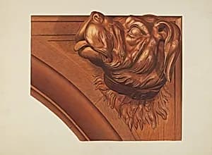 Mantle Carving (Dog's Head) by Henry Murphy