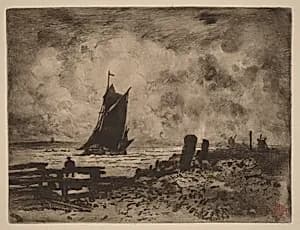 Marine: Souvenir of Medway by Félix-Hilaire Buhot