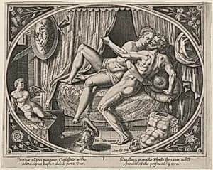 Mars and Venus Adulterous by Hans Collaert the Younger, after Philip Galle