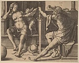 Mars, Venus, and Cupid by Lucas van Leyden