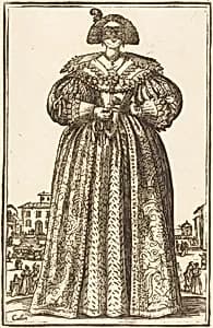 Masked Noble Woman by after Jacques Callot