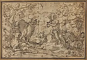 Mercury and Argus by Attributed to Joachim Anthonisz Wtewael
