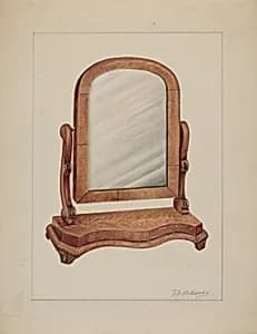 Mirror with Wood Base by Thomas Holloway