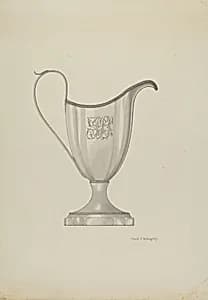Monogrammed Silver Cream Pitcher by David P Willoughby