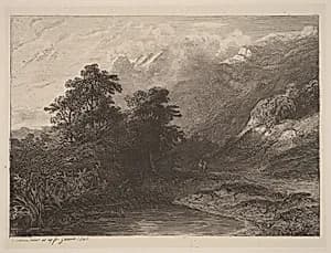 Mountain Lakeside by Alexandre Calame