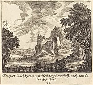 Mountain View by Melchior Küsel after Johann Wilhelm Baur