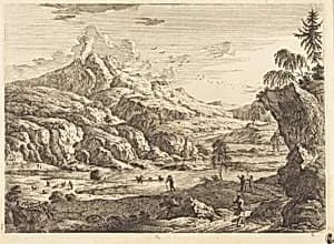 Mountainous Riverscape with Figures