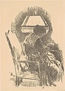 Mrs. Hassam Knitting (large) by Childe Hassam