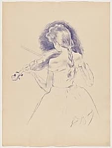 Musicienne (Musician) by Louis Auguste Mathieu Legrand