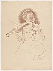 Musicienne (Musician) by Louis Auguste Mathieu Legrand