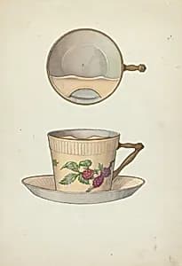 Mustache Cup and Saucer by Dana Bartlett