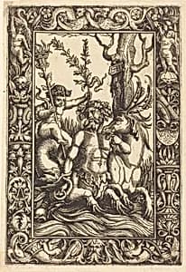Mythological Marine Subject by Lambert Hopfer after Nicoletto da Modena
