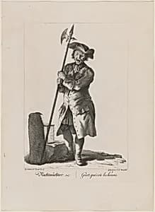 Nachtwächter (Night Watchman) by Johann Georg Mansfeld, after Johann Christian Brand