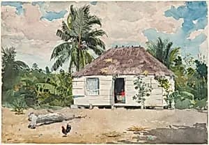 Native hut at Nassau by Winslow Homer
