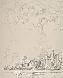 New York from Brooklyn by Joseph Pennell