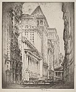 New York Stock Exchange by Joseph Pennell