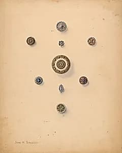 Nine Metal Buttons by John H. Tercuzzi