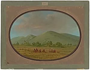 Nishnabotana Bluffs, Upper Missouri by George Catlin