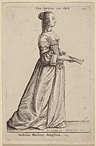 Nobilis Mulier Anglica by Wenceslaus Hollar after Sir Anthony van Dyck