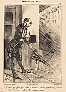 Nouveau parapluie, par Brevet... by Honoré Daumier