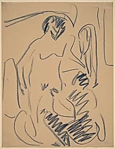 Nude on the Beach by Ernst Ludwig Kirchner