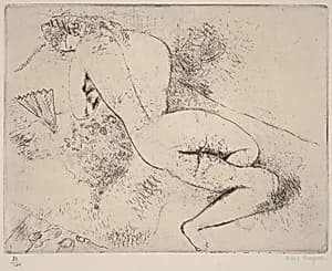Nude with a Fan by Marc Chagall