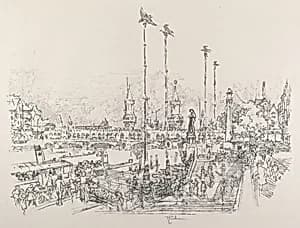 Oberbaum-Brucke, Berlin by Joseph Pennell