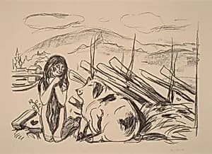 Omega and the Swine by Edvard Munch