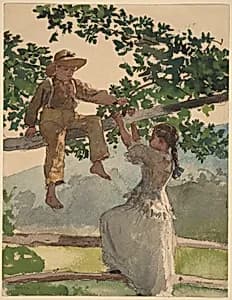 On the Fence by Winslow Homer