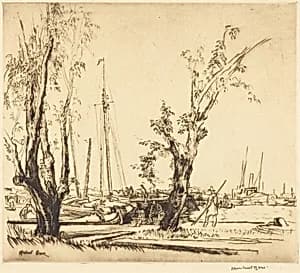 On the Y, Amsterdam by Sir Muirhead Bone